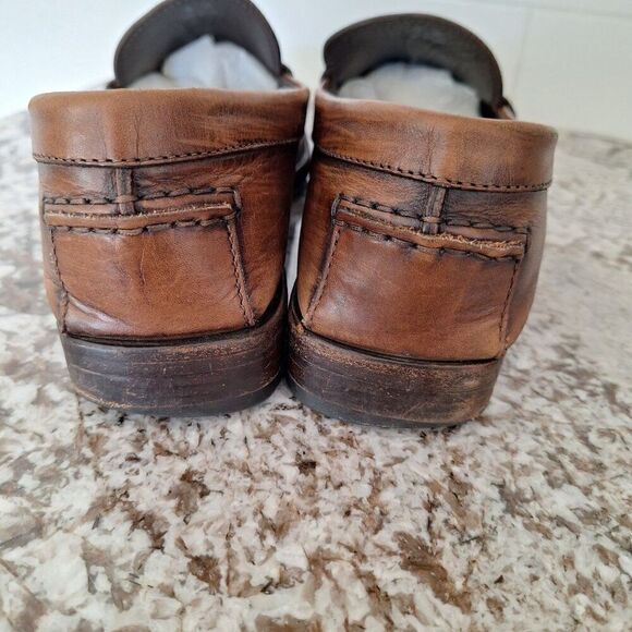 TOD\'s Men Brown CrissCross Band Leather w Side‎ Bars ClassIc Penny Loafer Sz 9 main image 4